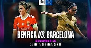 Benfica vs. Barcelona | Partido Entero De La jornada 5 de la UEFA Women’s Champions League