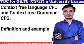 Context Free Grammar definition and Context Free Language | CFG definition | CFG CFL | VTPS