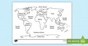 World Map Colouring Page To Print