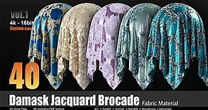 how to use Damask Jacquard Brocade Fabric materials in substance 3d painter