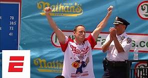 Joey Chestnut pummels record 74 hot dogs to win Nathan’s Hot Dog Eating Contest for 11th time | ESPN
