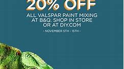 20% off all Valspar Paint