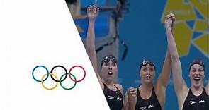 USA Set New Women's 4 x 200m Freestyle Relay Olympic Record - London 2012 Olympics