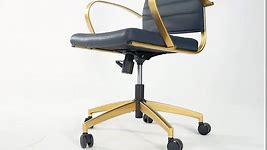 CAROCC lux Modern Gold Office Desk Chairs Modern Office Desk Chair with Wheels and arms Ergo Chairs high Back Chair Computer Leather Modern Chair Leather Office Executive Chair (GD-White)