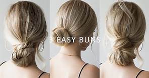 HOW TO: 3 EASY Low Bun Hairstyles 💕 Perfect for Prom, Weddings, Work