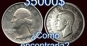 Moneda de 35,000 mil dolares- 25 centavos 1970 usa- como reconocerla.