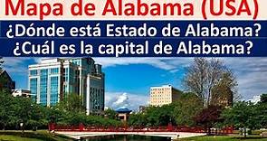 Mapa de Alabama Estados Unidos. Capital de Alabama. Donde esta Alabama. Map of Alabama