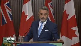 Ontario Housing Minister Paul Calandra addresses media amid Greenbelt scandal