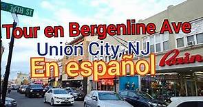 Recorrido a pie en la avenida Bergenline en Union City, New Jersey, Estados Unidos