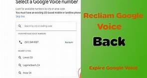 How To Reclaim A Google Voice Number Without Any Cost || how to back expired voice number 2023