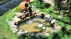 DIY Small Garden Pond with Waterfall & Rock Garden