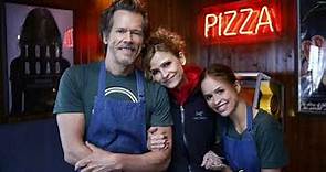 actor Kevin Bacon with his wife actress Kyra Sedgwick and son and daughter