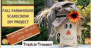 DIY FALL FARMHOUSE WOOD SCARECROW DIY DECOR | TRASH TO TREASURE Decor Diy | Fall Scarecrow DIY