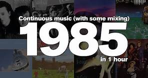 1985 in 1 Hour (old version). Non-stop music with some of the top hits of the year.