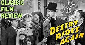 Destry Rides Again (1939) CLASSIC FILM REVIEW | Western Movie | James Stewart | Marlene Dietrich