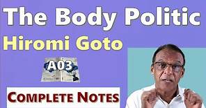 The Body Politic - Hiromi Goto - COMPLETE NOTES- A03 Readings from the Fringes - MURUKAN BABU