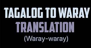 Tagalog to Waray Translation | How to speak waray waray | BuksTV