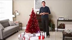 Metallic Red Medium Fiber Optic Pre-lit Christmas Tree - 5.5 ft. - Clear - Product Review Video