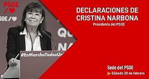PSOE I Declaraciones de Cristina Narbona desde Ferraz