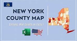 New York County Map in Excel - Counties List and Population Map