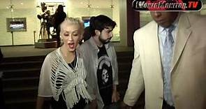 Christina Aguilera with husband Jordan Bratman leaving Soho House