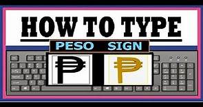 How To Type Peso Sign Currency