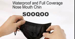 SOOQOO Masks Disposable 100Pcs,with Elastic Loop, Breathable Comfort, 3-Ply Masks, Waterproof, Adjustable Clip, Skin-Friendly Fabric (Black)