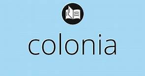 Que significa COLONIA • colonia SIGNIFICADO • colonia DEFINICIÓN • Que es COLONIA
