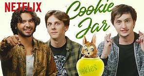 Jacob Bertrand, Xolo Maridueña & Gianni DeCenzo Answer a Nosy Cookie Jar | Cobra Kai | Netflix