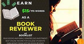 Earn $15 per 300 Words as a book reviewer in booklist|content writing job|Online money goals