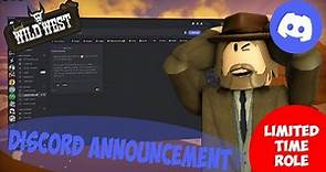 Discord Server Announcement!!! (The Wild West Roblox)