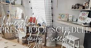 Homeschool Preschool Schedule | Daily and weekly |