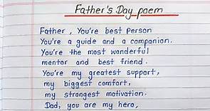 Poem on father's day