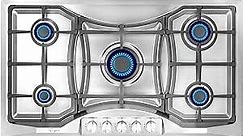 Empava 36" Gas Stove Cooktop 5 Italy Sabaf Sealed Burners NG/LPG Convertible in Stainless Steel, 36 Inch