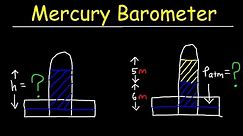 Mercury Barometer Problems, Physics - Air Pressure, Height & Density Calculations - Fluid Statics
