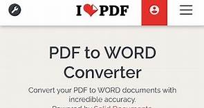 PDF TO WORD CONVERTER ONLINE I LOVE PDF