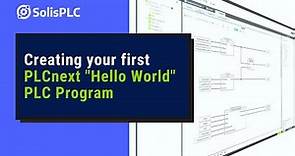 PLCnext PLC Programming | Creating your First "Hello World" PLC Program