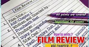Film review | Film review writing | film review format | film review for class 12