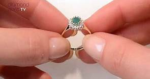 Emerald 0.83ct And Diamond 9K Gold Ring - E5216