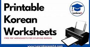 Korean Worksheets | Free PDF Worksheets For Studying Korean - LearnKorean24