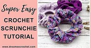 How to crochet a scrunchie | Super easy crochet scrunchie tutorial | Crochet hair tie for beginners