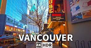 【4K HDR】2-Hour Walking Through Vancouver Downtown at Sunset | BC. Canada Binaural City Sounds