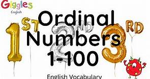 Ordinal Numbers FROM 1 TO 100