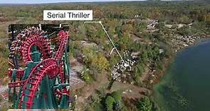 Aerial footage of former Geauga Lake amusement park