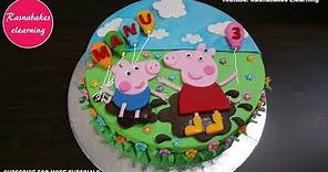 peppa pig george pig birthday cake design ideas for children boys girls kids decorating tutorial