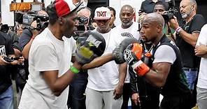 A LOOK BACK AT THE AMAZING MITT WORK OF ROGER MAYWEATHER WITH FLOYD MAYWEATHER JR - RIP ROGER