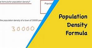 What Is The Population Density Formula?