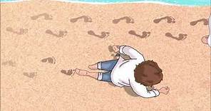 Footprints In The Sand (With Audio) - A Very Inspiring Poem | God's Love Animation