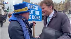 WATCH: Richard Tice shakes hands with 'Stop Brexit' man Steve Bray as UK marks anniversary