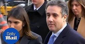 Michael Cohen arrives at court with his family in New York